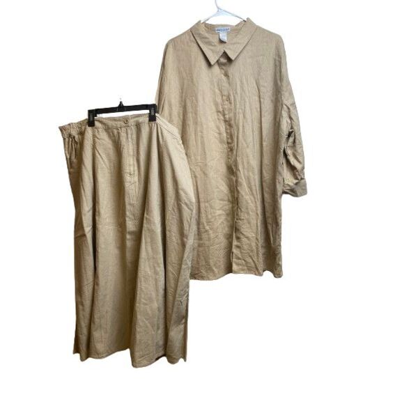 Jessica London Dresses & Skirts - Jessica London 2 Piece‎ Set Womens Shirt 24 Skirt 26 Lagenlook Linen Plus Ladies